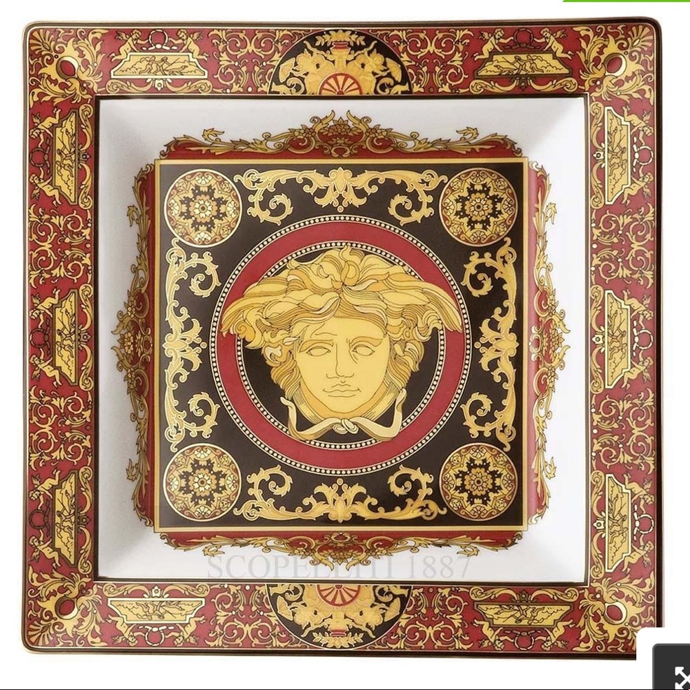 BRAND NEW Versace Medusa Red Square Dish 22 cm